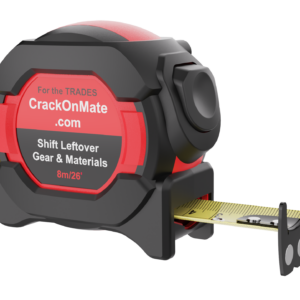 1-Pack 8m/26ft Auto-Lock Tape Measure – Heavy Duty Magnetic Hook, Double-Sided 25mm Blade, Nylon Coated, Class II – Shockproof Case, Belt Clip – Pro Measuring Tape for Trades & DIY