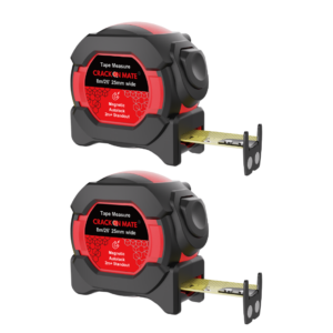2-Pack 8m/26ft Auto-Lock Tape Measure – Heavy Duty Magnetic Hook, Double-Sided 25mm Blade, Nylon Coated, Class II – Shockproof Case, Belt Clip – Pro Measuring Tape for Trades & DIY