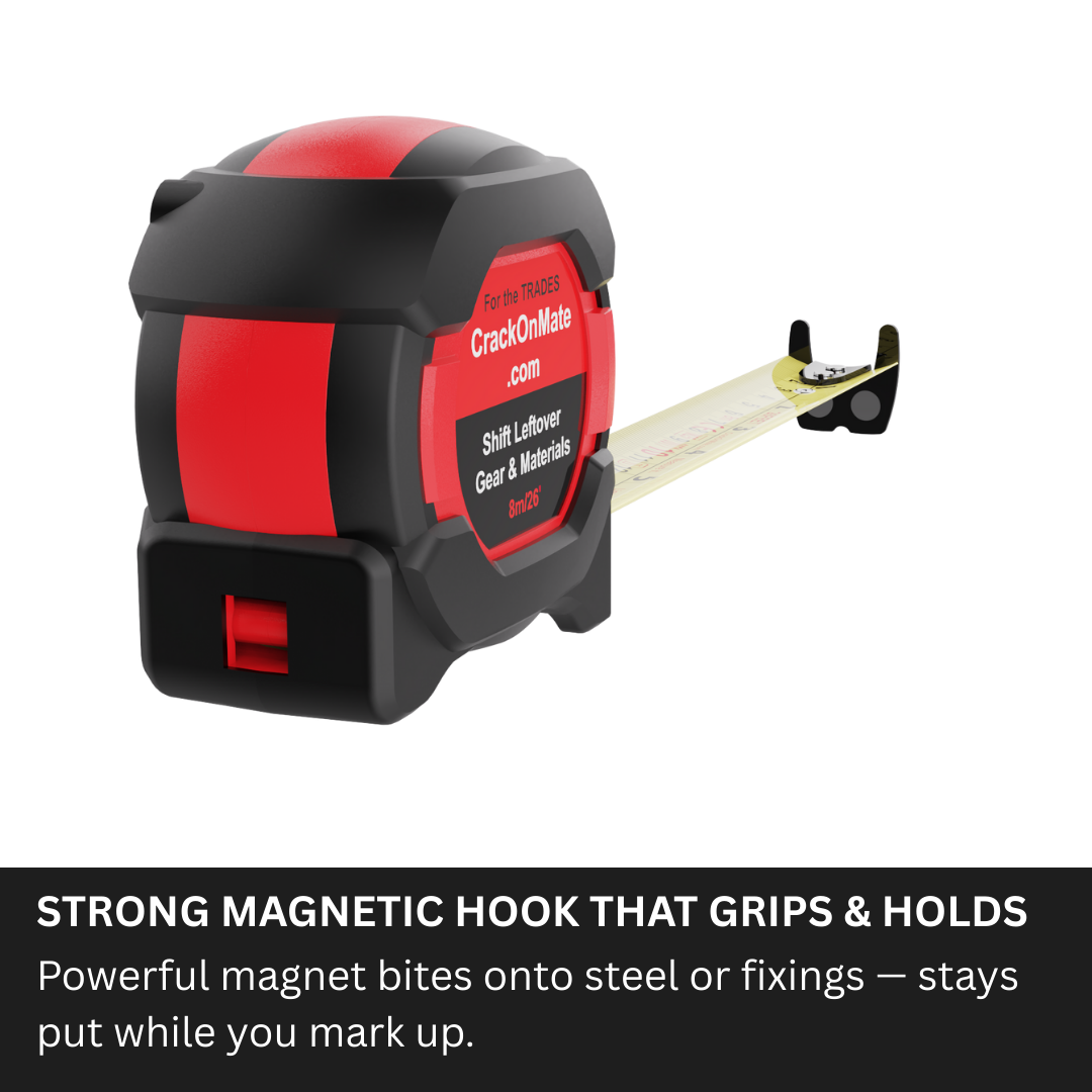 3-Pack 8m/26ft Auto-Lock Tape Measure – Heavy Duty Magnetic Hook, Double-Sided 25mm Blade, Nylon Coated, Class II – Shockproof Case, Belt Clip – Pro Measuring Tape for Trades & DIY - Image 4