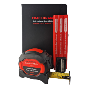 Site Kit – 8m/26ft heavy duty Tape Measure, Notebook, 2 Carpenter Pencils & Sharpener