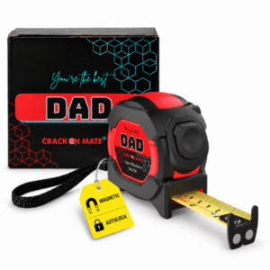 1 pack – Dad Tape Measure – 8m Auto Lock, Heavy Duty Magnetic Tape, Gift for Dads
