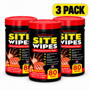 3 pack – Site Wipes – Heavy Duty Cleaning for Hands, Tools & Surfaces – Textured Trade Wipes for Grease, Oil, Fresh Paint, Silicone, Adhesive Residue, Sealant & PU Foam – Citrus Scent – 80 Wipes