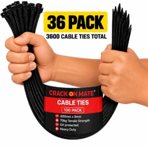 36 pack – Heavy Duty Cable Ties 400mm x 9mm, 100 per pack