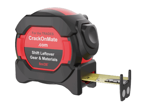 CrackOnMate 8m Tape (Site Pack): Class II, Nylon Coated,Magnetic Hook, Double-Sided Blade, Shock-Resistant Case + 2 FREE Carpenters Pencils + FREE Sharpener